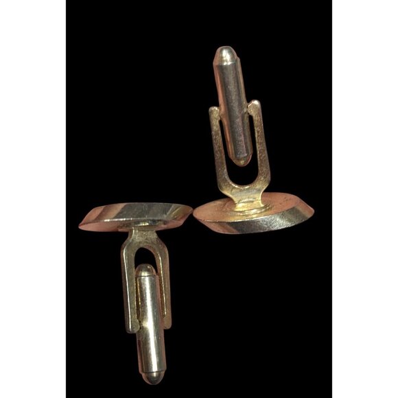 Vintage Cursive Monogram Engraved Silver Tone Cufflinks - Picture 3 of 6